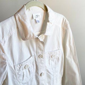 Ann Taylor LOFT White Cotton Jacket, Perfect Condition, Never Worn